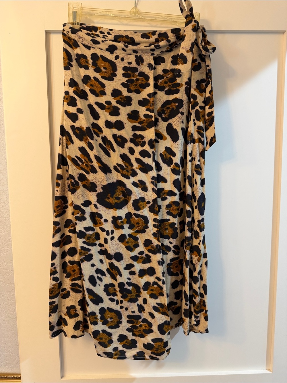 URBAN Romantics Leopard Wrap Midi Skirt - Beige, Brown & Black